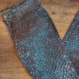 Mossimo Blue Snakeskin Print Curvy Skinny Jeans
